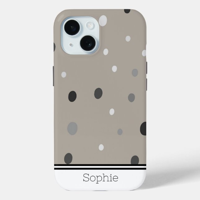 Dots in Beige Custom Case-Mate iPhone Case (Back)