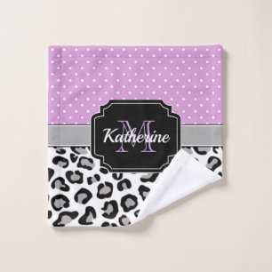 Dots & Leopard Print Bath Towel Set