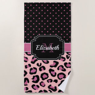 Dots & Leopard Print Beach Towel