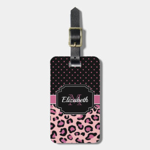 Dots & Leopard Print Luggage Tag