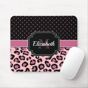 Dots & Leopard Print Mouse Pad