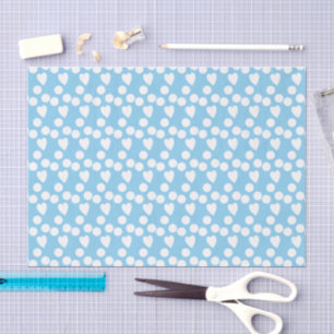 Dots & love hearts pattern white blue tissue paper