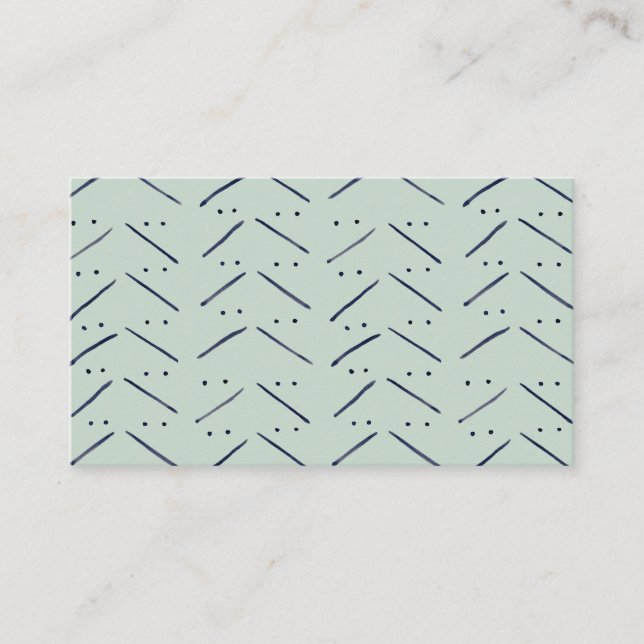 Dots n Dashes Geometric Modern Watercolor Pattern Business Card (Front)
