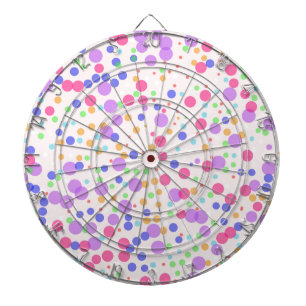 Dots on Pink Dartboard