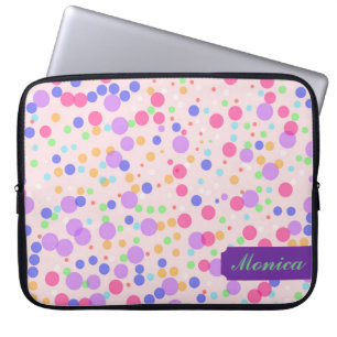 Dots on Pink Laptop Sleeve