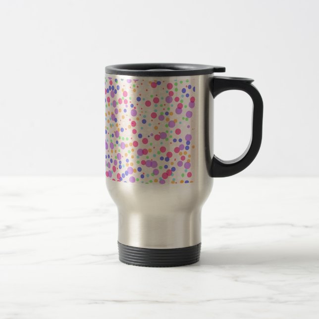 Dots on Pink Travel Mug (Right)