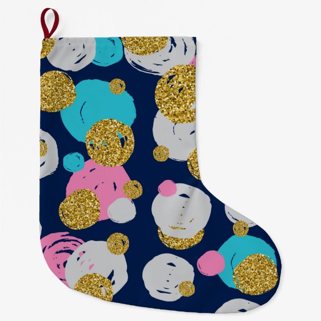 Dots Pattern 11 Large Christmas Stocking (Front)