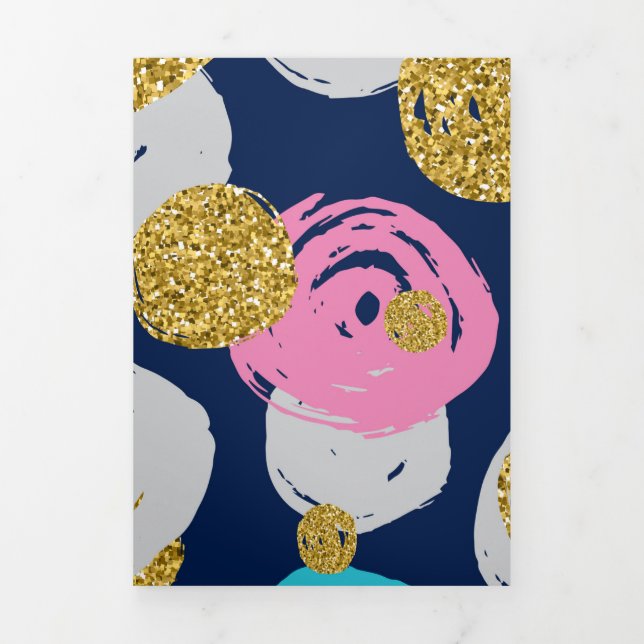 Dots Pattern 11 Tri-Fold Holiday Card (Cover)