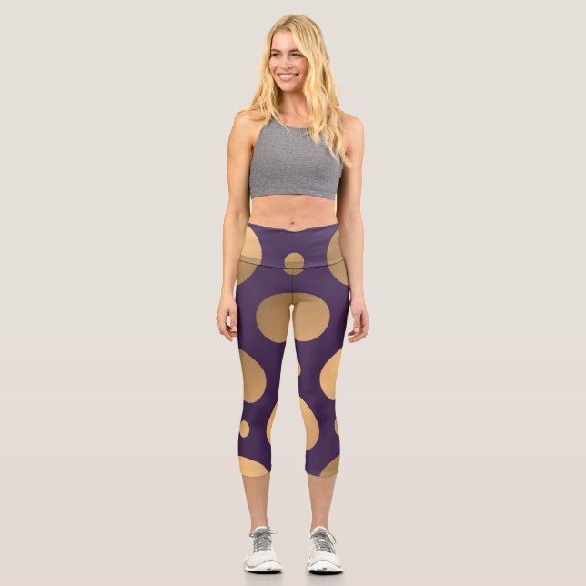 Dots Pattern 15 Capri Leggings (Front)
