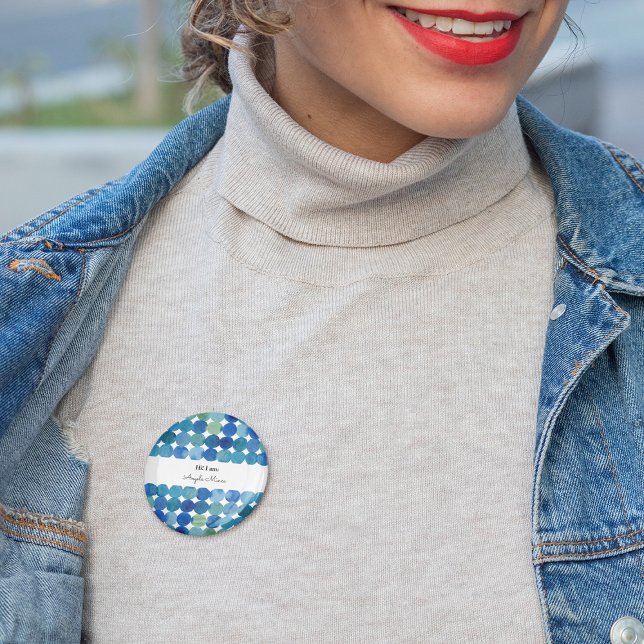 Dots pattern - blue and green 3 cm round badge (Creator Uploaded)