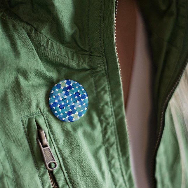 Dots pattern - blue and green 6 cm round badge (Creator Uploaded)