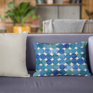 Dots pattern - blue and green decorative cushion