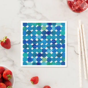 Dots pattern - blue and green napkin