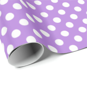 Dots Pattern Floral Lavender Wrapping Paper