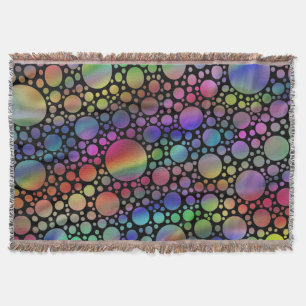 Dots Pattern full coloured + your background Throw Blanket