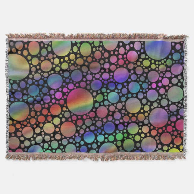 Dots Pattern full coloured + your background Throw Blanket (Front)