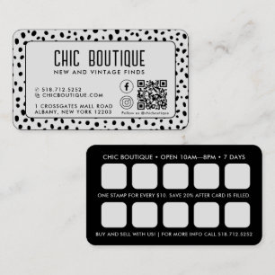 Dots Pattern QR Code Reward Business Card