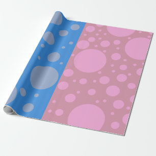 Dots pink and blue Matte Wrapping Paper, Wrapping Paper