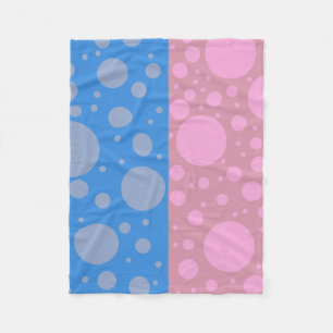 Dots Pink Blue Dot Fleece Blanket, Small