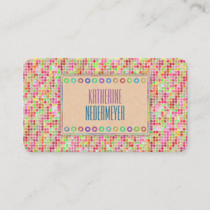 Dots Pink Business Card