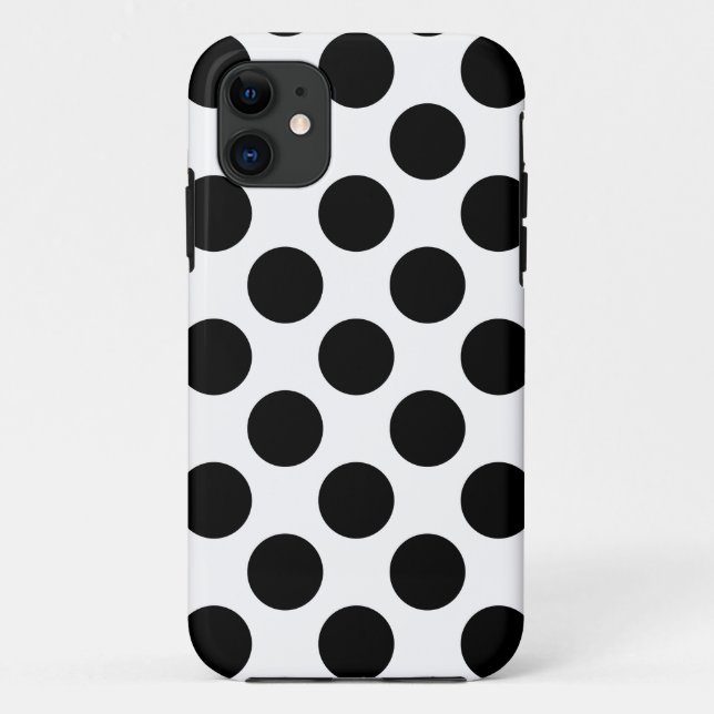 Dots seamless pattern black + your back Case-Mate iPhone case (Back)