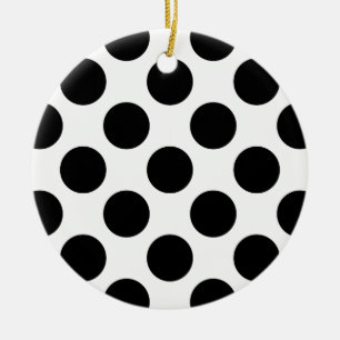 Dots seamless pattern black + your back ceramic tree decoration