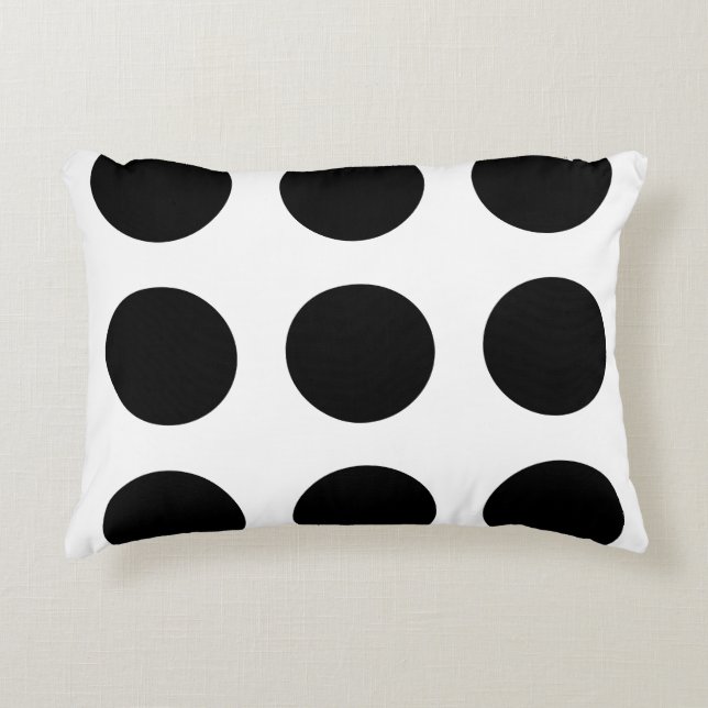 Dots seamless pattern black + your back decorative cushion (Front)