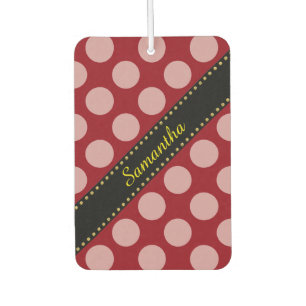Dots seamless pattern white transp. + your backgr. car air freshener