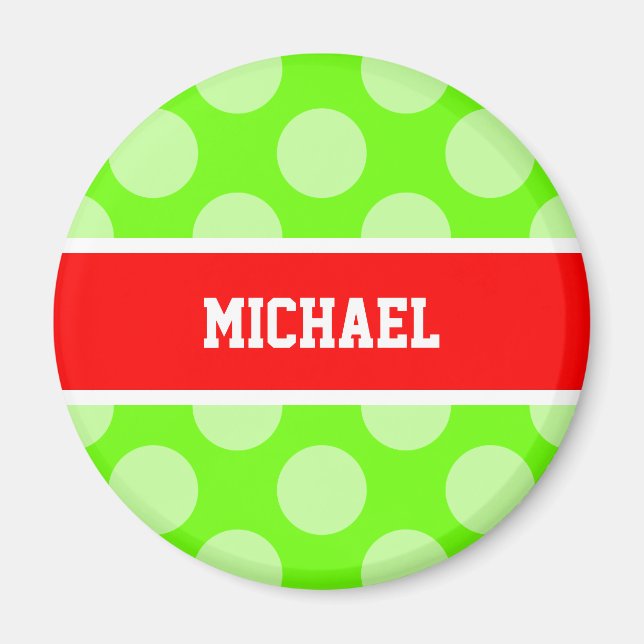 Dots seamless pattern white transp. + your backgr. magnet (Front)