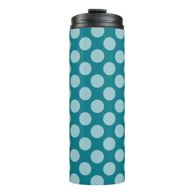 Dots seamless pattern white transp. + your ideas thermal tumbler (Front)