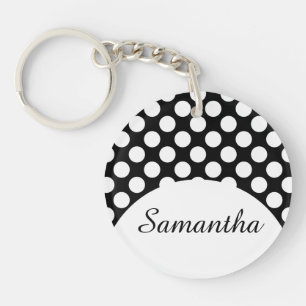 Dots seamless pattern white + your backgr. key ring