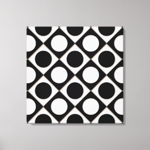 Dots & Squares / black white + your ideas Canvas Print