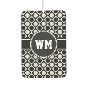 Dots & Squares / black white + your ideas Car Air Freshener