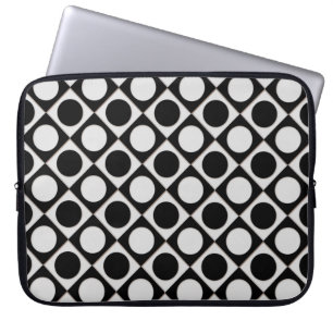 Dots & Squares / black white + your ideas Laptop Sleeve