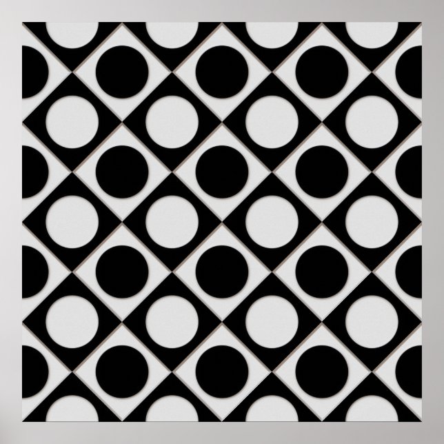 Dots & Squares / black white + your ideas Poster (Front)