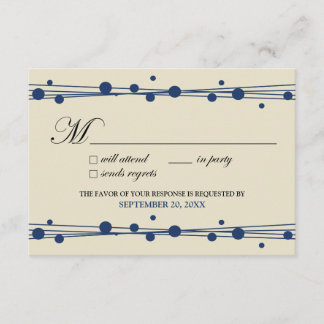 Dots & Straw RSVP Card (ivory/navy)
