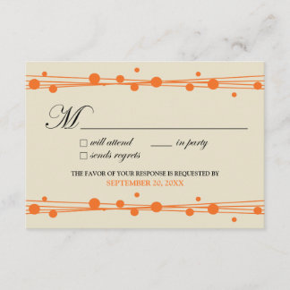 Dots & Straw RSVP Card (ivory/orange)