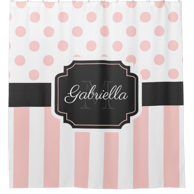 Dots & Stripes Shower Curtain (Front)