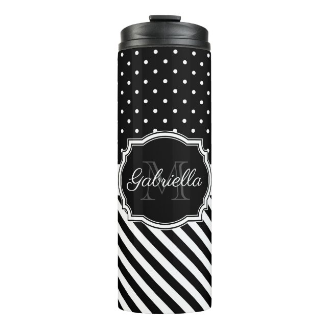 Dots & Stripes Thermal Tumbler (Front)