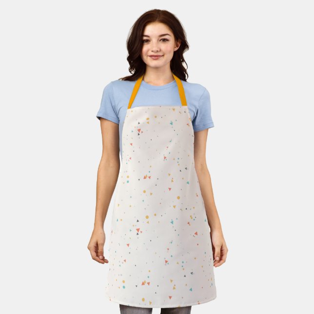 Dots & Triangle Confetti Pattern Apron (Worn)
