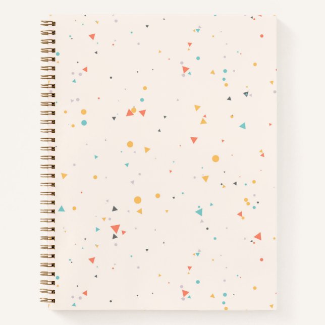 Dots & Triangle Confetti Pattern Notebook (Front)