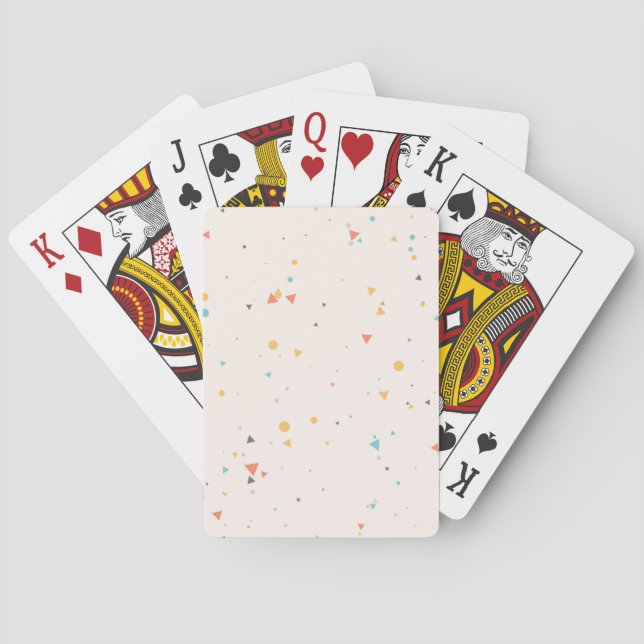Dots & Triangle Confetti Pattern Playing Cards (Back)