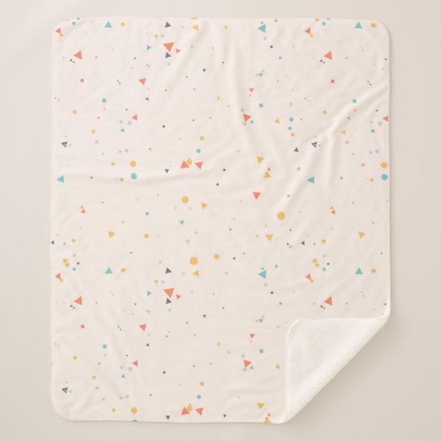 Dots & Triangle Confetti Pattern Sherpa Blanket (Front)