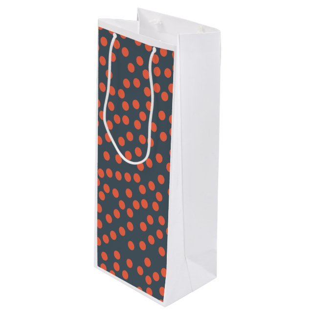 dots wine gift bag (Front Angled)