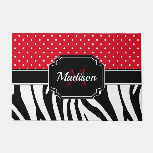 Dots & Zebra Print Doormat (Front)