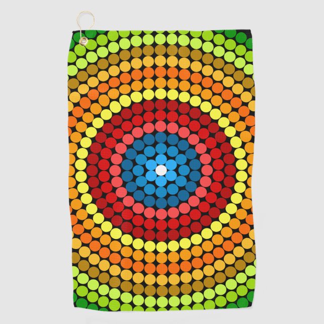 Dotted Abstract Mandala Art Design-65904 Golf Towel (Front)