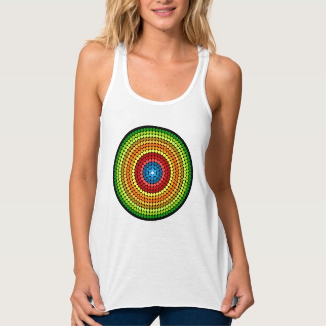 Dotted Abstract Mandala Art Design-65904 Singlet (Front)