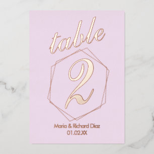 Dotted Border Pressed Foil Table Number