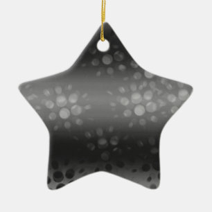 Dotted Bursts Pattern - Black, Grey, White Ceramic Tree Decoration