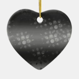 Dotted Bursts Pattern - Black, Grey, White Ceramic Tree Decoration
